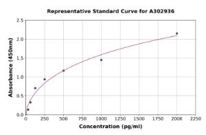 Representative standard curve for Human Occludin ELISA kit (A302936)