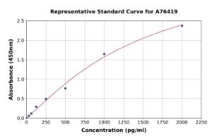 Representative standard curve for Human CYR61 ml CCN1 ELISA kit (A76419)