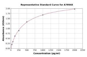 Representative standard curve for Rat CTGF ELISA kit (A79948)