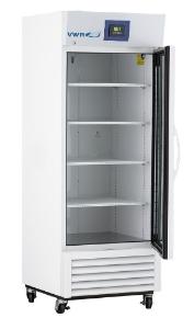 Laboratory refrigerator with glass door, 26 CF, interior