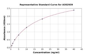 Representative standard curve for Human Albumin ELISA kit (A302939)