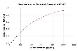 Representative standard curve for Rat Ezrin ELISA kit (A79955)