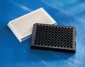 Corning® Clear Bottom Black and White Polystyrene Microplates, 96 Well, Corning