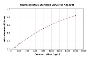Representative standard curve for Human SP1 ELISA kit (A313085)