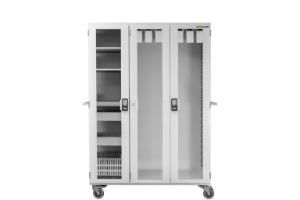 Three bay large storage cart with cath managers with electronic lock