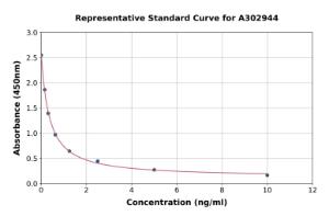 Representative standard curve for Human 15-HETE ELISA kit (A302944)