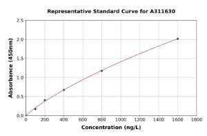 Representative standard curve for Human BRF2 ELISA kit (A311630)