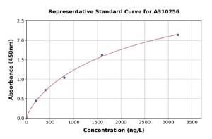 Representative standard curve for Human EPHA10 ELISA kit (A310256)