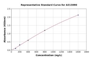 Representative standard curve for Human GEF H1 ELISA kit (A313090)