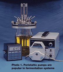 Figure 1 - Peristaltic pumps are popular in fermentation systems